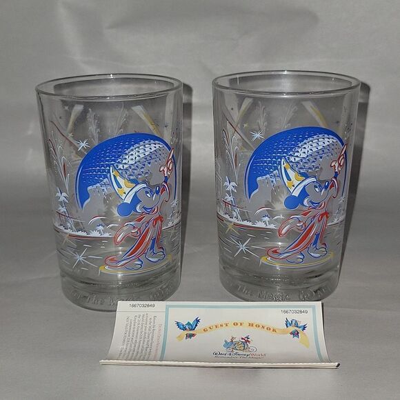 Walt Disney World Remember The Magic Pair of Cups 25th Anniversary Vintage 1996 - Picture 1 of 12